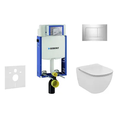 Geberit Kombifix - Modul pro závěsné WC s tlačítkem Sigma30, lesklý chrom/chrom mat + Ideal Stan