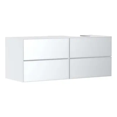 Hansgrohe Xevolos E - Umyvadlová skříňka 137x56x55 cm, 4 zásuvky, matná bílá/metalická bílá 5423