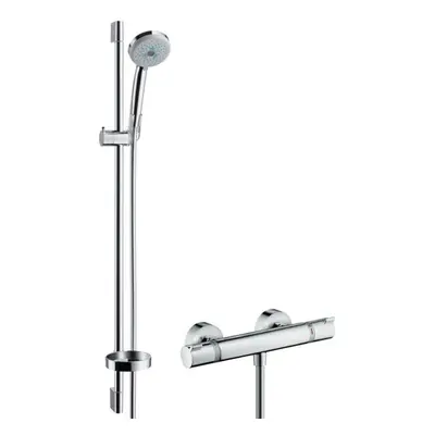 Hansgrohe Croma 100 - Sprchový set s termostatem, 3 proudy, tyč 90 cm, chrom 27085000