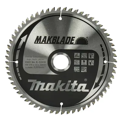 Makita Příslušenství - Pilový kotouč na dřevo, 216x30 mm, 60 zubů B-32839