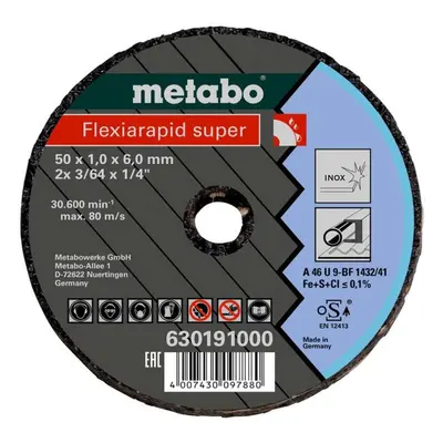 Metabo Příslušenství - Řezný kotouč na nerezovou ocel 50x6 mm 630191000