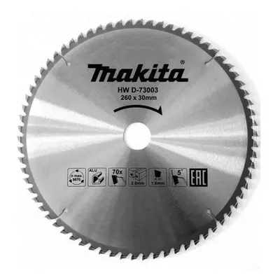 Makita Příslušenství - Pilový kotouč na hliník 260x30 mm, 70 zubů D-73003