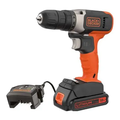 BLACK+DECKER Nářadí - 18V AKU vrtačka, 1x aku 1,5 Ah, nabíječka BCD001C1-QW