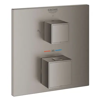 Grohe Grohtherm Cube - Termostatická baterie pod omítku pro 2 spotřebiče, kartáčovaný Hard Graph