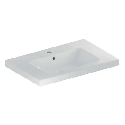 Geberit iCon - Umyvadlo 75x48x16 cm, s přepadem, s otvorem pro baterii, KeraTect, bílá 501.839.0