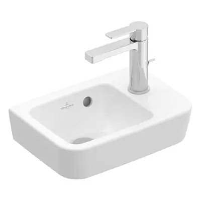 Villeroy & Boch O.novo - Umývátko Compact 36x25 cm, s přepadem, 1 otvor pro baterii vpravo, alps