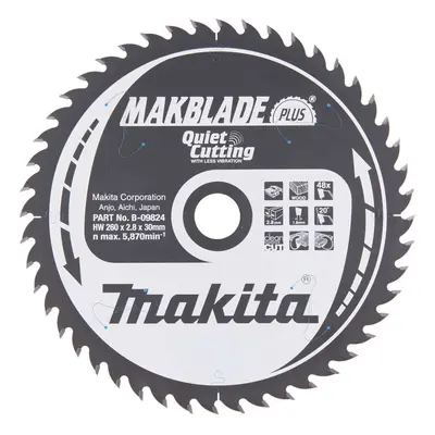 Makita Příslušenství - Pilový kotouč na dřevo 260x30 mm, 48 zubů B-09824