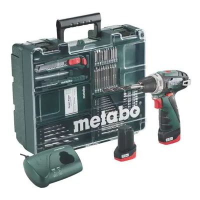 Metabo Nářadí - 12V AKU vrtačka s příklepem a příslušenstvím, 2x aku 2,0 Ah Li-Power, nabíječka 