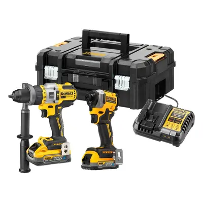 DeWALT Nářadí - 18V AKU sada příklepové vrtačky a rázového utahováku, 1x aku 1,7 Ah, 1x aku 5,0 