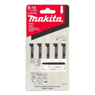 Makita Příslušenství - Sada pilových plátků 14 TPI, délka 77 mm, 5 ks A-85709