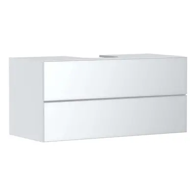 Hansgrohe Xevolos E - Umyvadlová skříňka 118x56x55 cm, 2 zásuvky, matná bílá/metalická bílá 5419