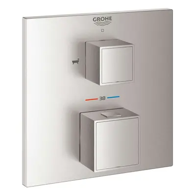 Grohe Grohtherm Cube - Termostatická baterie pod omítku pro 2 spotřebiče, supersteel 24155DC0