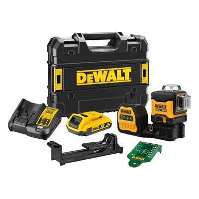 DeWALT Příslušenství - 12/18V AKU zelený křížový laser, 1x aku 2,0 Ah XR, nabíječka DCE089D1G18