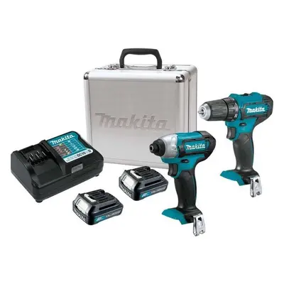 Makita Nářadí - 12V AKU sada vrtačky a rázového utahováku, 2x aku 1,5 Ah CXT, nabíječka CLX224X