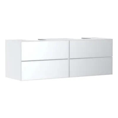 Hansgrohe Xevolos E - Umyvadlová skříňka 157x56x55 cm, 4 zásuvky, matná bílá/metalická bílá 5419