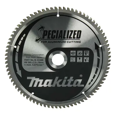 Makita Příslušenství - Pilový kotouč na hliník 260x30 mm, 80 zubů B-33386