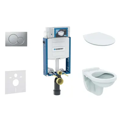 Geberit Kombifix - Set předstěnové instalace, klozet Alpha se sedátkem, tlačítko Sigma01, matný 