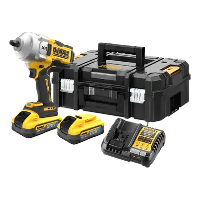 DeWALT Nářadí - 18V AKU rázový utahovák, 2x aku 5,0 Ah POWERSTACK, nabíječka DCF961H2T