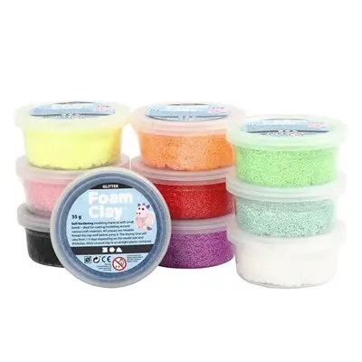 Creative Foam Clay SADA GLITTER 10 barev