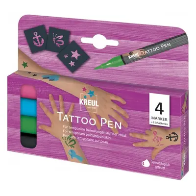 Kreul Sada Tetovací fix KREUL Tattoo Pen 4 ks KOTVA, HVĚZDA, MOTÝL