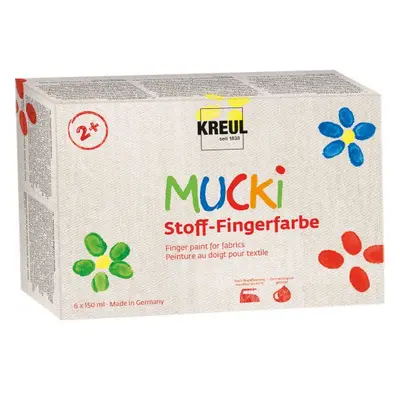 Mucki Sada Prstové barvy na textil MUCKI 150 ml 6 barev