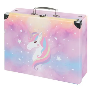 Baagl BAAGL Skládací školní kufřík Rainbow Unicorn s kováním