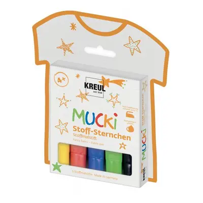 Mucki Fixy na textil MUCKI HVĚZDY 5 barev