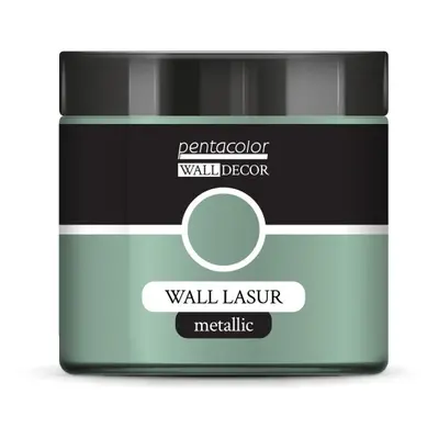 Pentart Lazurovací barva na zeď metallic WALL DECOR 500 ml ZELENÁ-STŘÍBRNÁ