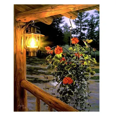 Figured ART Malování podle čísel - LUCERNA NA VERANDĚ na rámu 40 x 50 cm