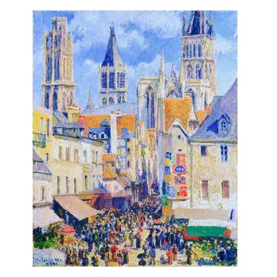 Figured ART Vyšívání křížkové sada - Pissarro - Tržiště v Rouen 32 x 40 cm