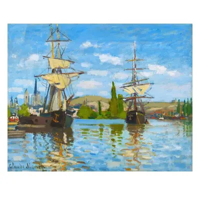 Figured ART Malování podle čísel - LODĚ NA Seině v Rouenu, Claude Monet bez rámu 40 x 50 cm