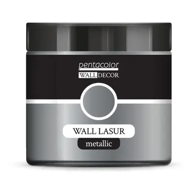 Pentart Lazurovací barva na zeď metallic WALL DECOR 500 ml STŘÍBRNÁ