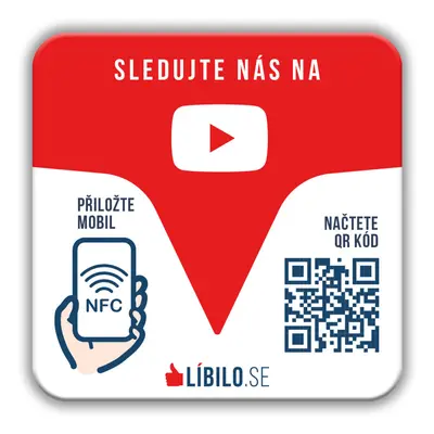 Sledujte nás na Youtube.com deska s NFC čipem