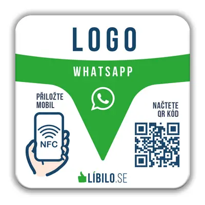 Vizitka Whatsapp deska s NFC čipem a vlastním logem