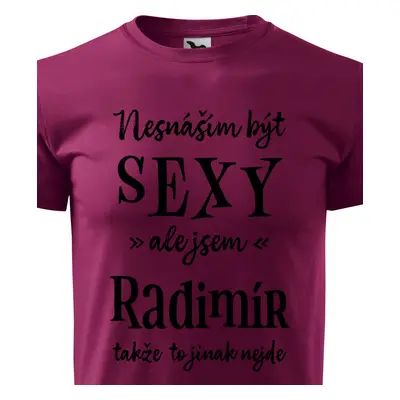 Tričko Nesnáším být sexy ale jsem Radimír - černé písmo.png