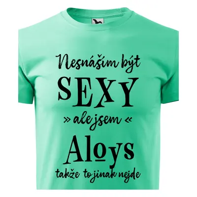 Tričko Nesnáším být sexy ale jsem Aloys - černé písmo.png