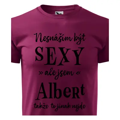 Tričko Nesnáším být sexy ale jsem Albert - černé písmo.png