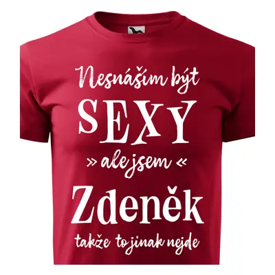 Tričko Nesnáším být sexy ale jsem Zdeněk - bílé písmo.png