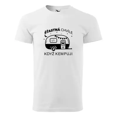 Šťastná chvíle, když kempuji (světlé triko)