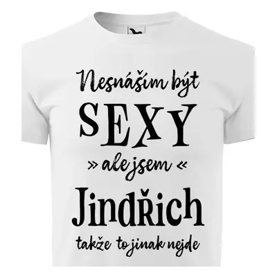 Tričko Nesnáším být sexy ale jsem Jindřich - černé písmo.png