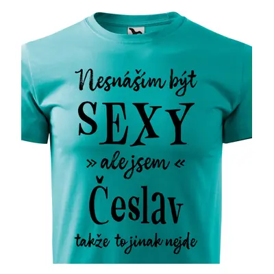 Tričko Nesnáším být sexy ale jsem Česlav - černé písmo.png