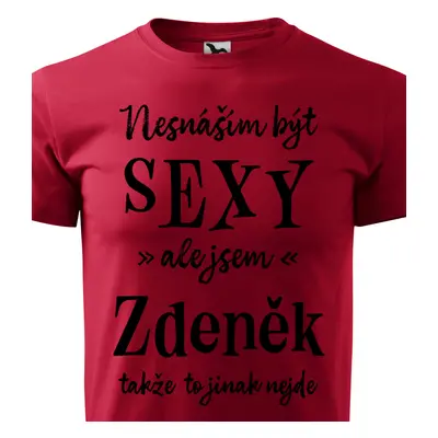 Tričko Nesnáším být sexy ale jsem Zdeněk - černé písmo.png