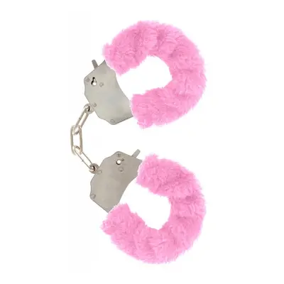 ToyJoy Furry Fun Cuffs pouta na ruce plyšová růžová