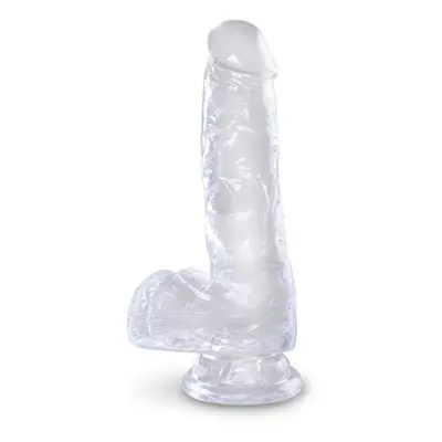 Pipedream King Cock Clear 6" Cock with Balls dildo