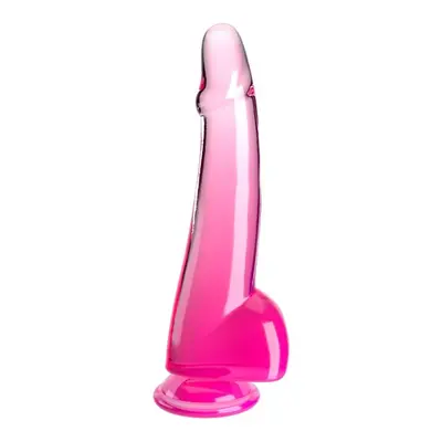 Pipedream King Cock Clear 10" Cock with Balls pink dildo