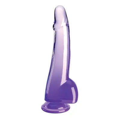 Pipedream King Cock Clear 10" Cock with Balls purple dildo