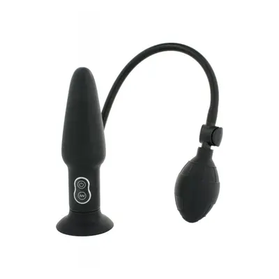 Seven Creations Butt Plug black anální kolík nafukovací s vibrací