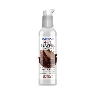 Swiss Navy 4 in 1 Playful Flavors Chocolate Sensation lubrikační gel 118ml