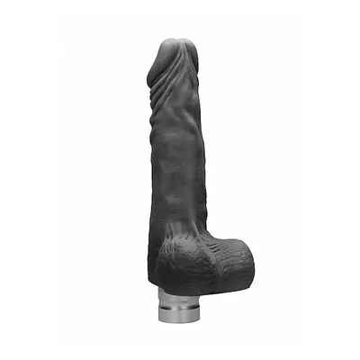 Shots - RealRock Realistic Vibrating Dildo with Balls 20cm Black vibrátor