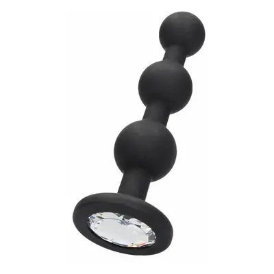 Shots - Silicone Beaded Diamond Butt Plug - Black